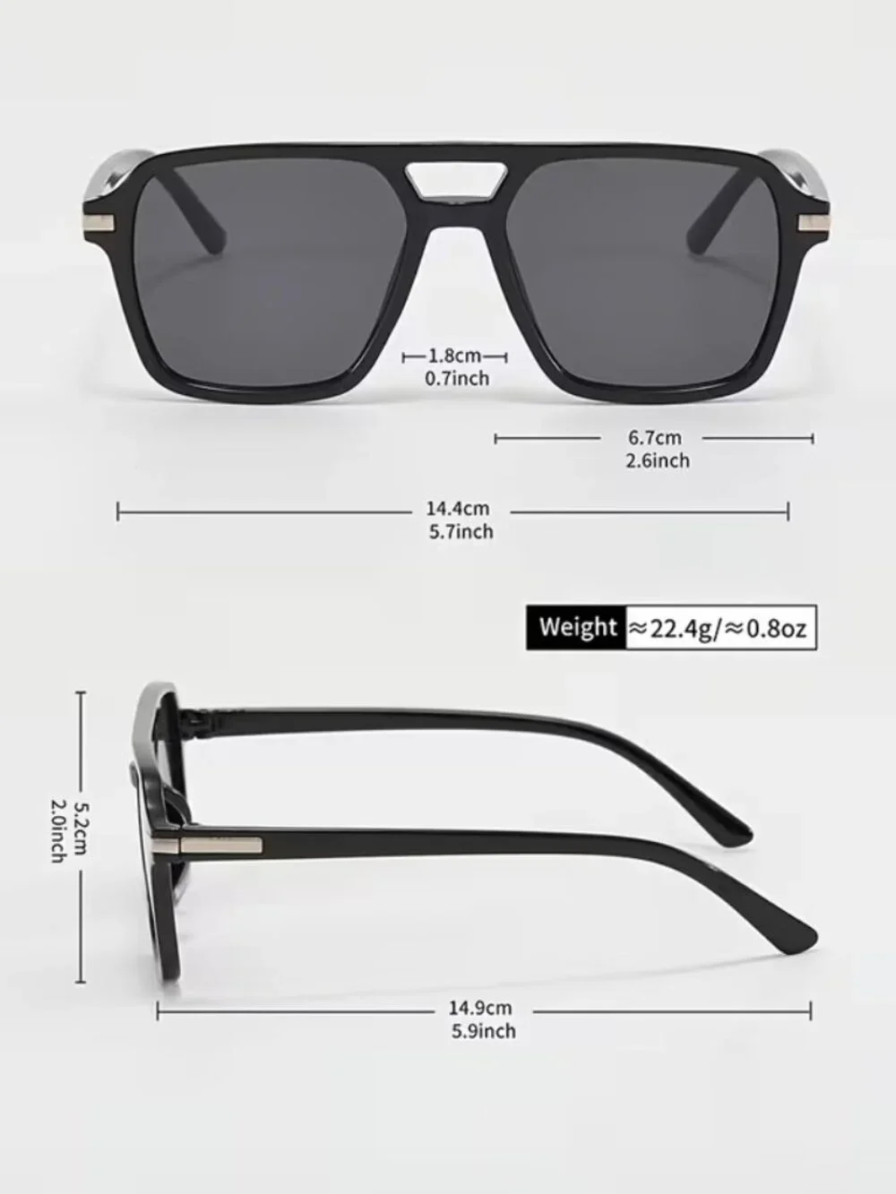 Black Rectangular Aviator Sunglasses BRAND-NEW!